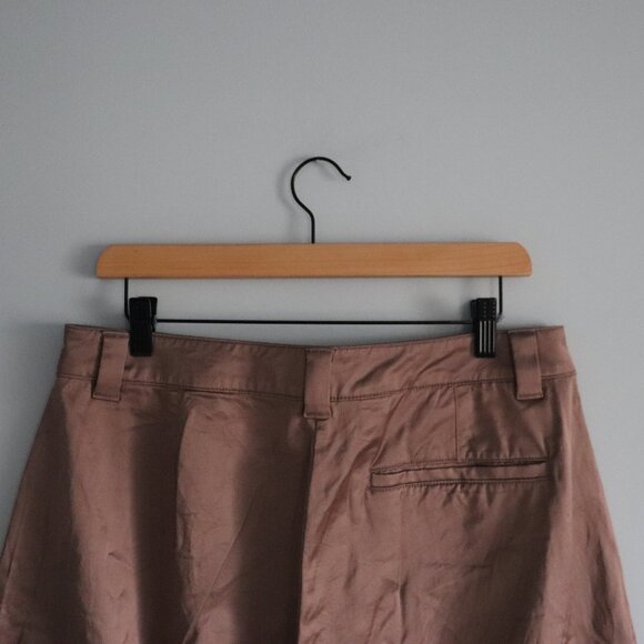 Old Navy Satin Extra High Rise Sz 12 Wide Leg Cargo Utility Barrel Pull On Pants - Picture 7 of 14